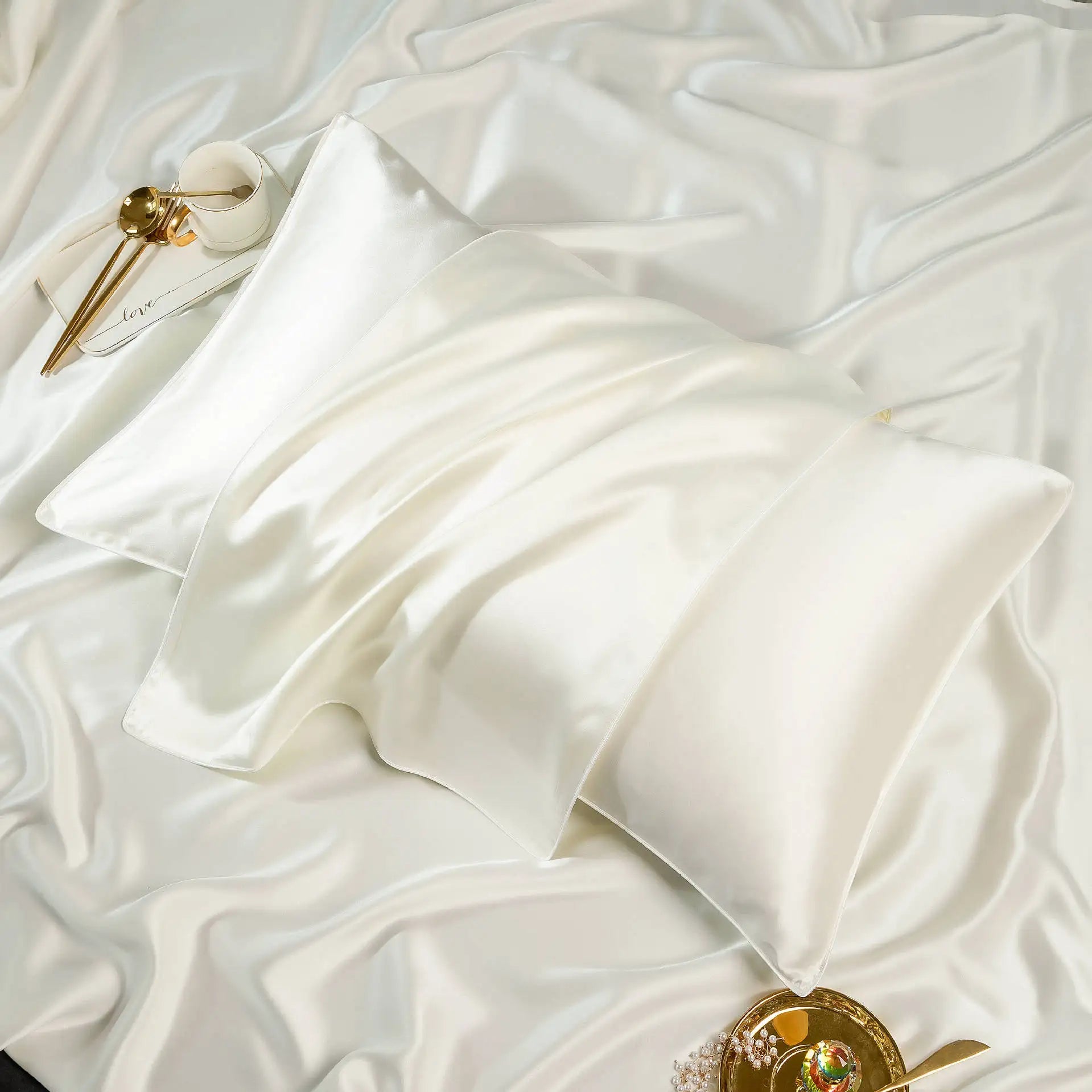 Natural 22 Momme 100% Mulberry Silk Pillowcase Natural Mulberry Pillow Case 48X74Cm