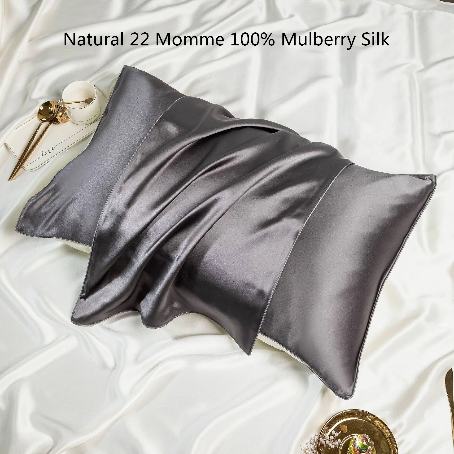 Natural 22 Momme 100% Mulberry Silk Pillowcase Natural Mulberry Pillow Case 48X74Cm