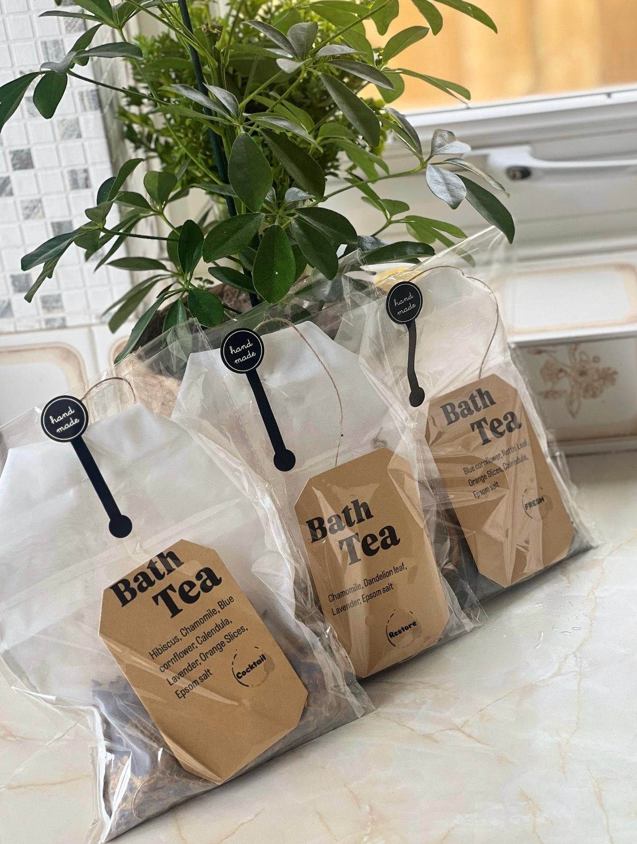 Handmade Herbal Bath Tea Bags: Natural Bath Soak Favors