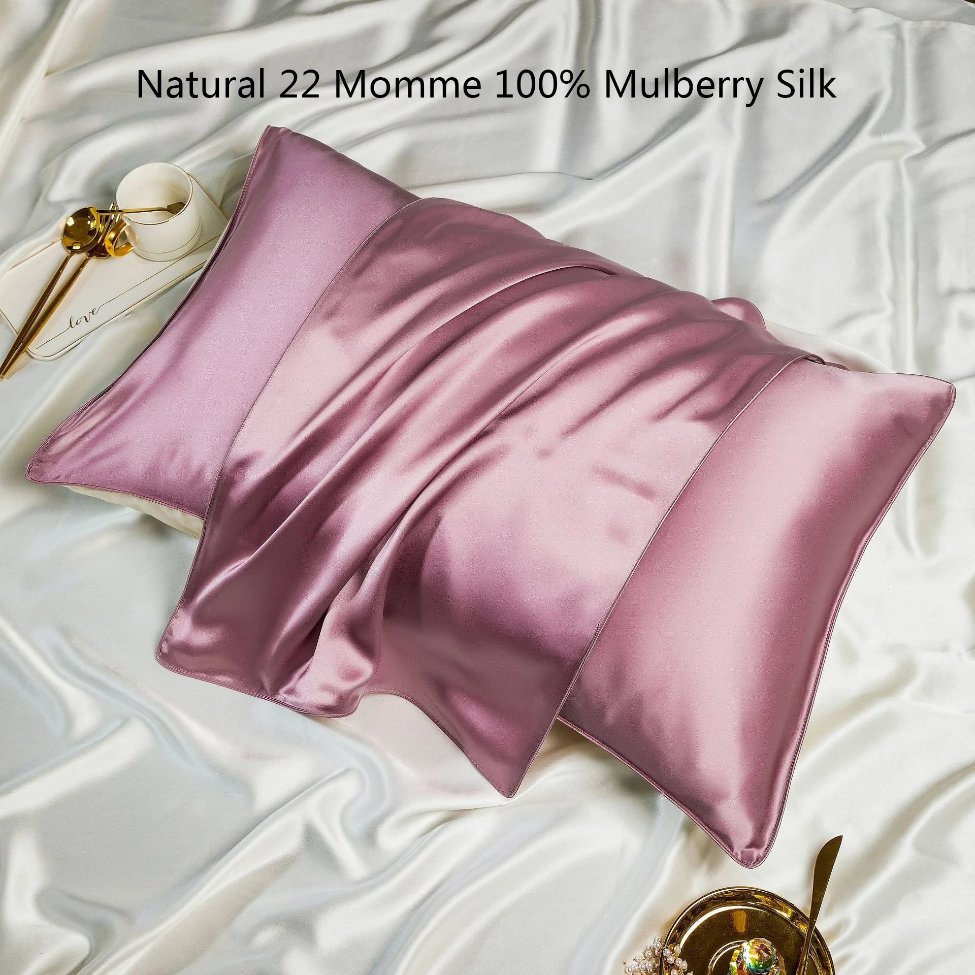 Natural 22 Momme 100% Mulberry Silk Pillowcase Natural Mulberry Pillow Case 48X74Cm