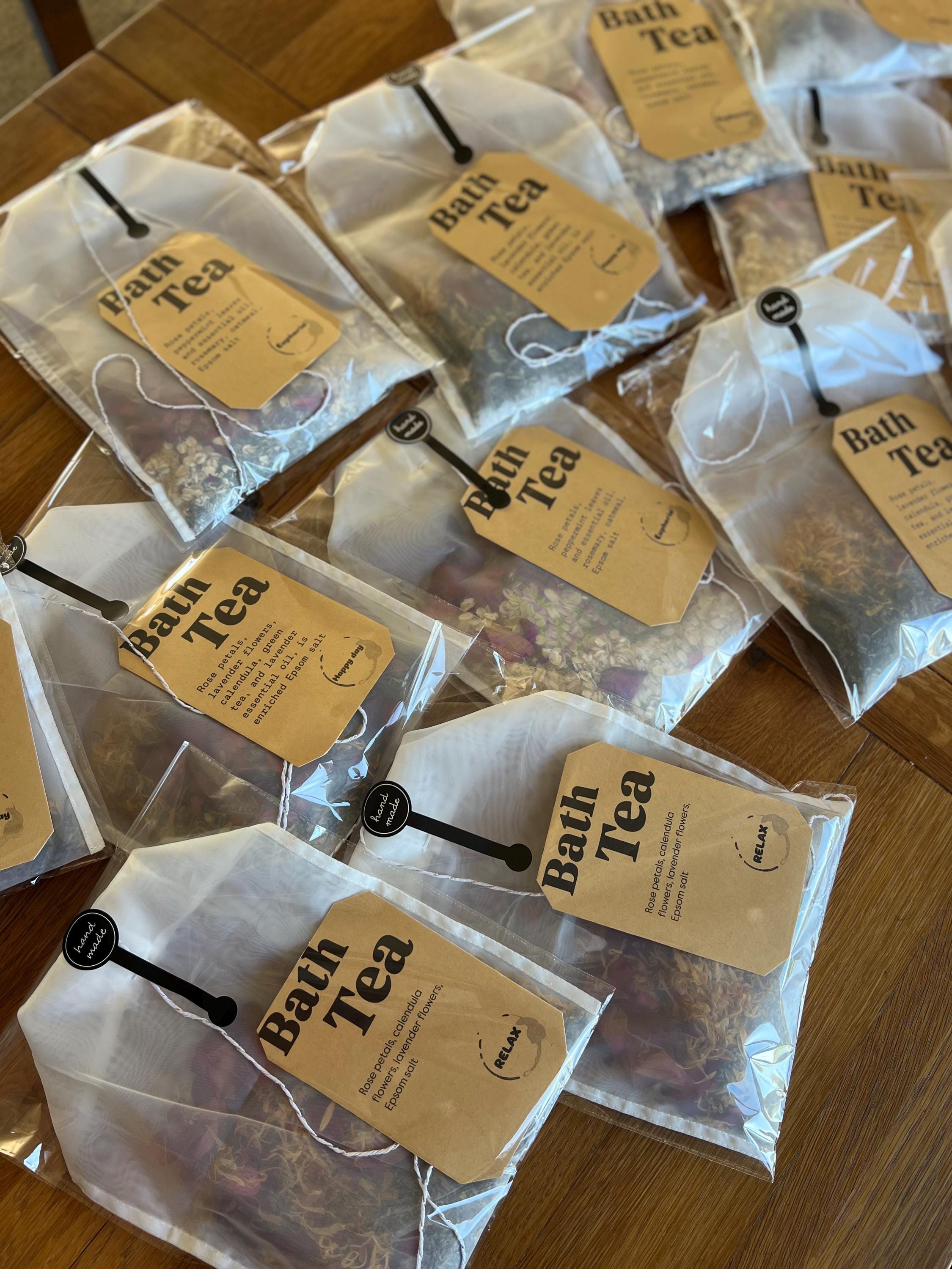 Handmade Herbal Bath Tea Bags: Natural Bath Soak Favors